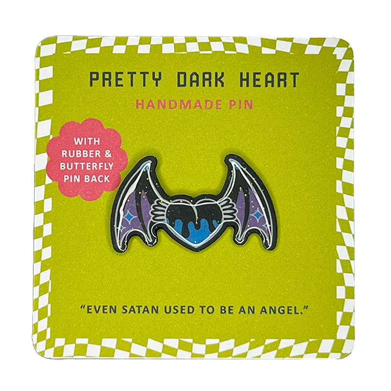 Pretty Dark Heart Handmade Pin