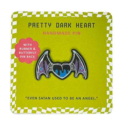 Pretty Dark Heart Handmade Pin