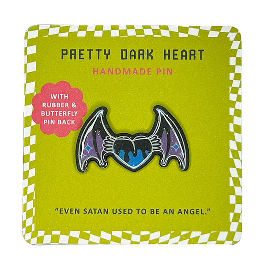 Pretty Dark Heart Handmade Pin