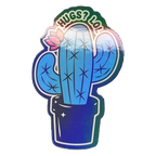 Awkward Cactus Holo Vinyl Sticker