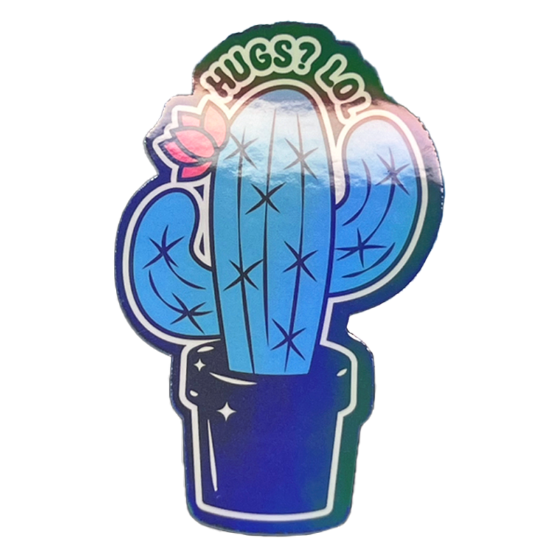 Awkward Cactus Holo Vinyl Sticker