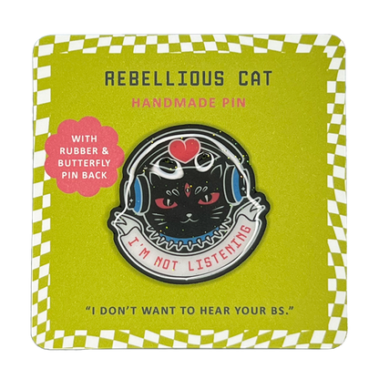 Rebellious Cat Handmade Pin