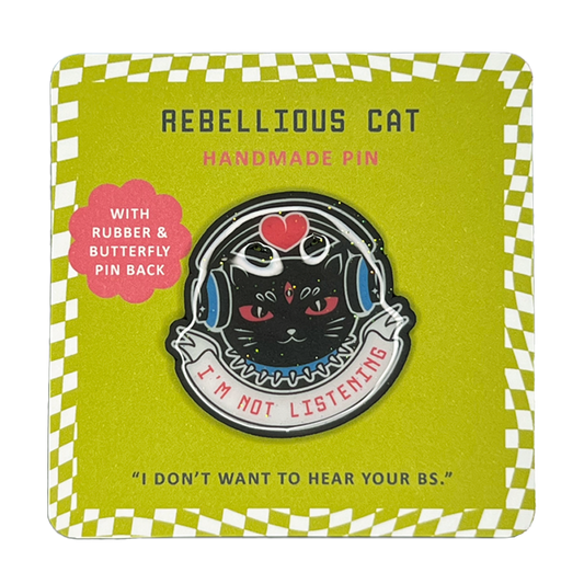 Rebellious Cat Handmade Pin