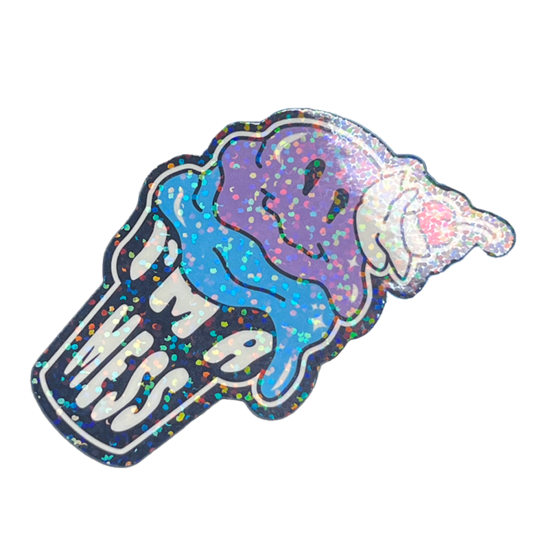 Depressed Ice Cream Holo Vinyl Sticker