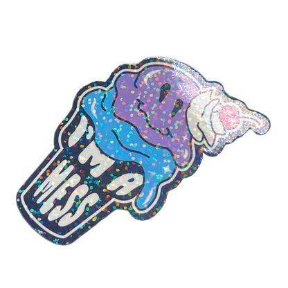 Depressed Ice Cream Holo Vinyl Sticker