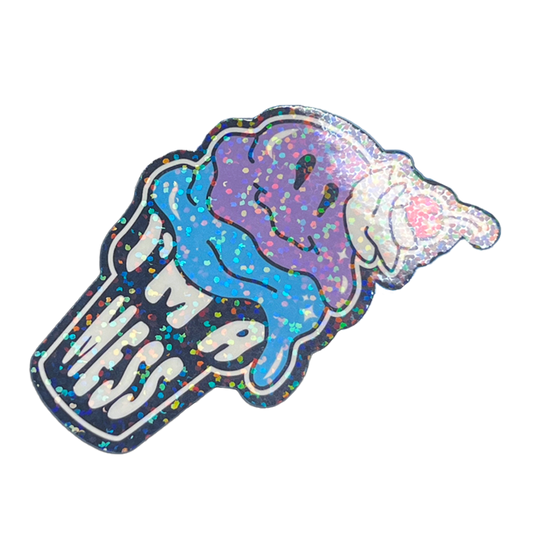 Depressed Ice Cream Holo Vinyl Sticker