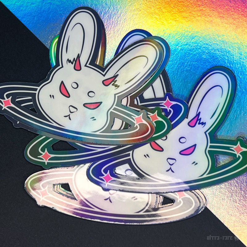 Self-Centered Bunny Holo Vinyl Sticker