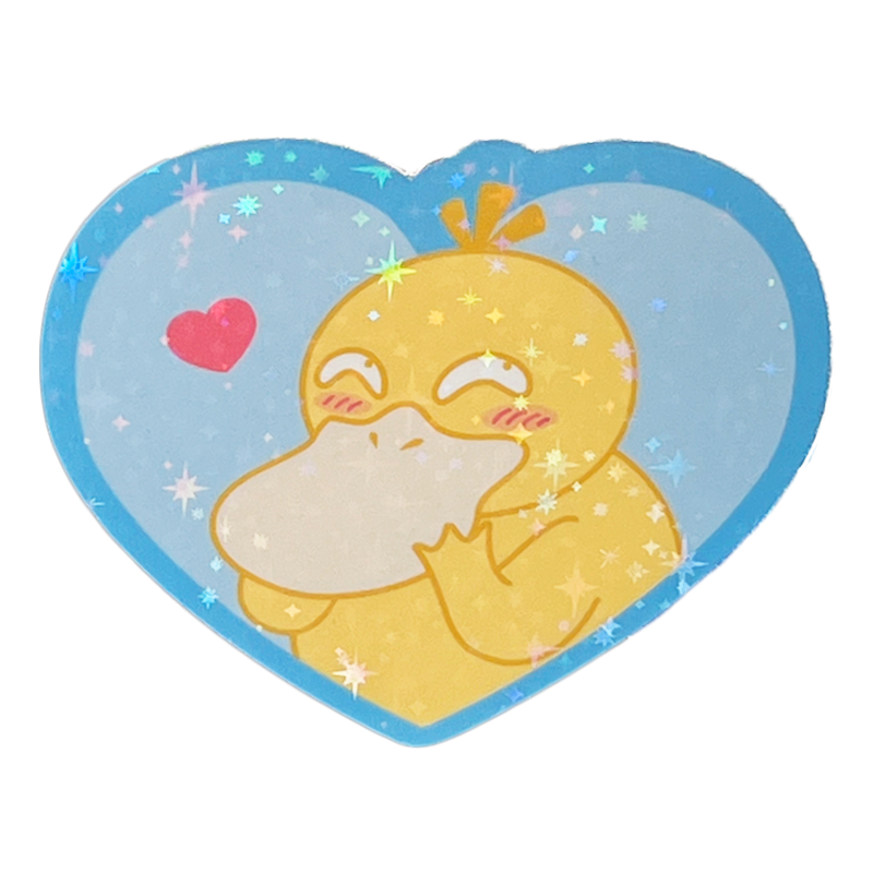 Love Duck Holo Vinyl Sticker