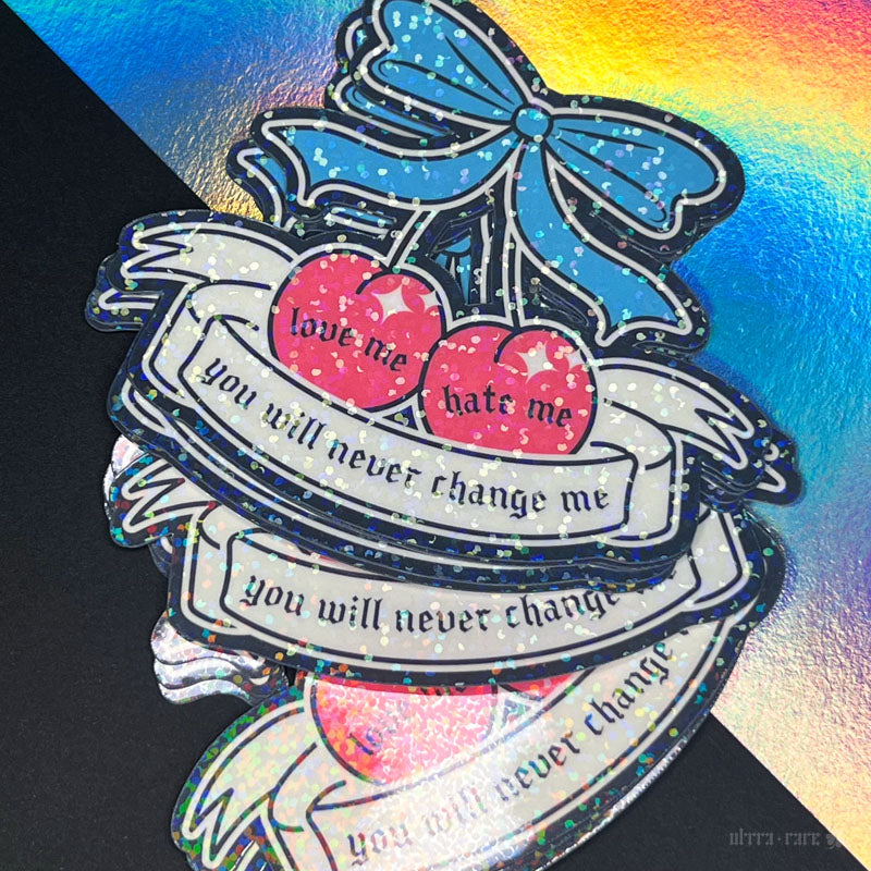 Love Me Hate Me Holo Vinyl Sticker