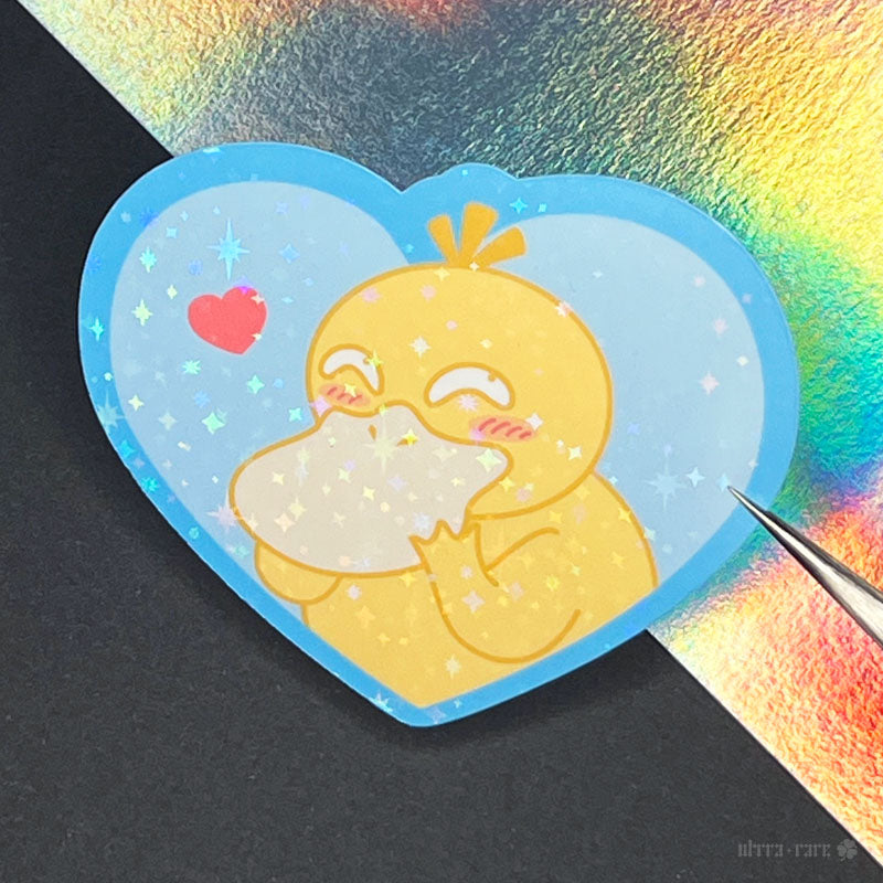 Love Duck Holo Vinyl Sticker