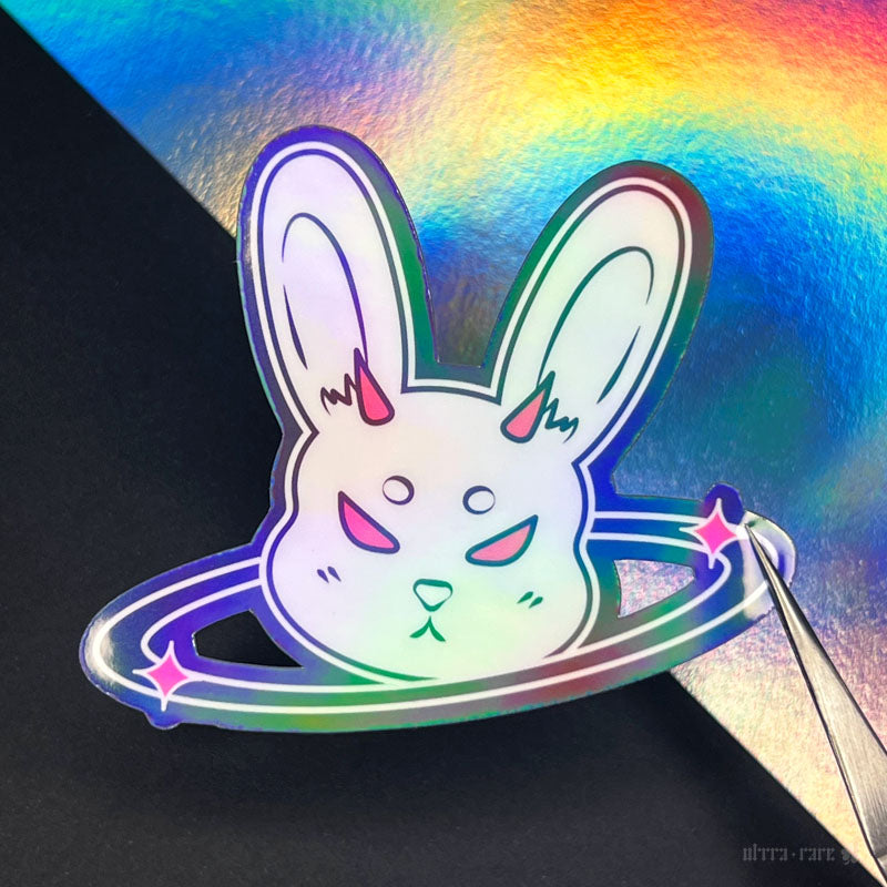 Self-Centered Bunny Holo Vinyl Sticker