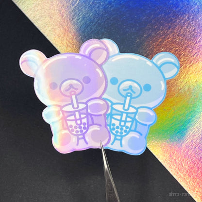 Kuma Boba Holo Vinyl Stickers (Set of 2)