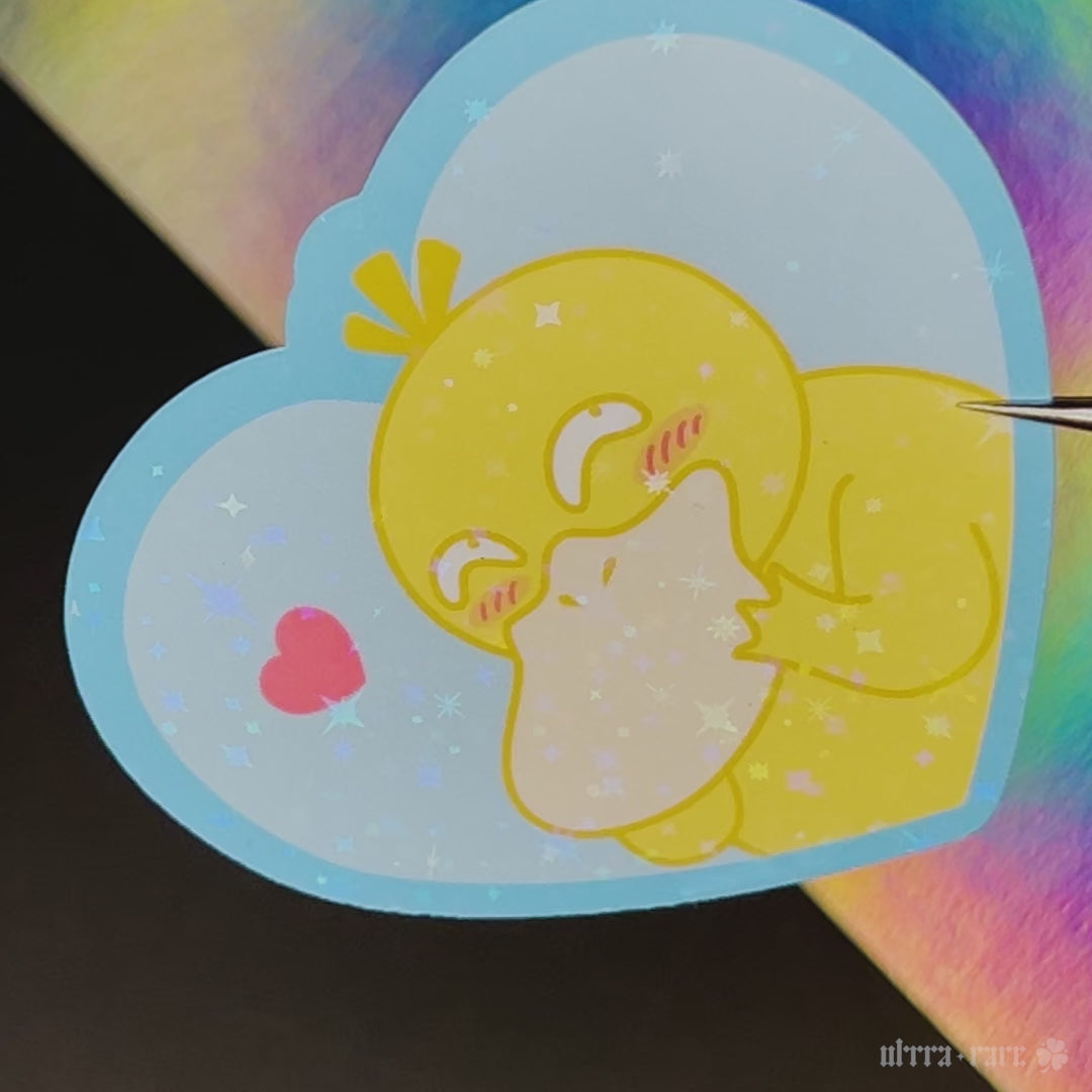 Love Duck Holo Vinyl Sticker