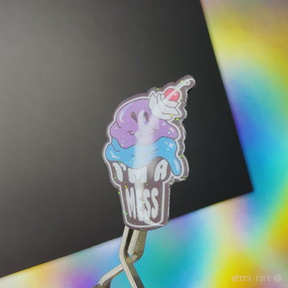 Depressed Ice Cream Handmade Pin