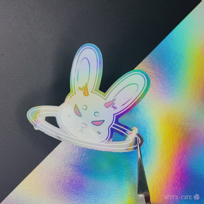 Self-Centered Bunny Holo Vinyl Sticker