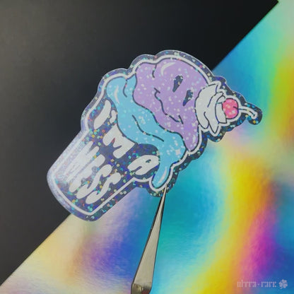 Depressed Ice Cream Holo Vinyl Sticker